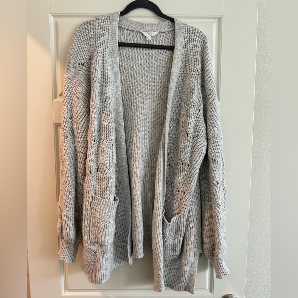 Time & Tru Chunky Light Grey Cardigan